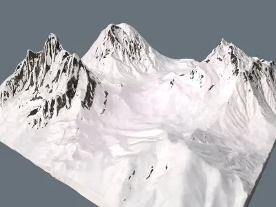 Snow Valley Low-poly 3D model