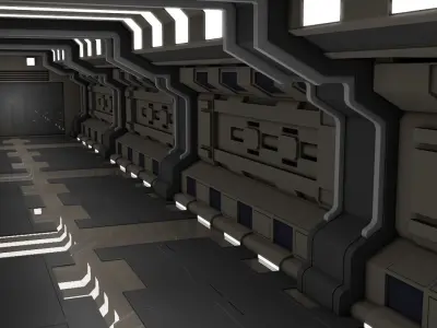 Sci Fi Corridor  3D model 36