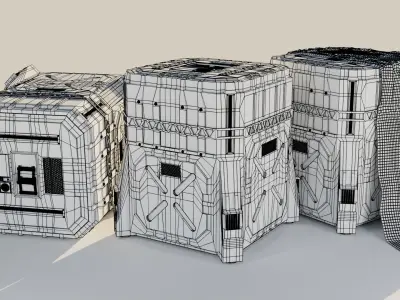 SCiFi industrial storage container 3D model