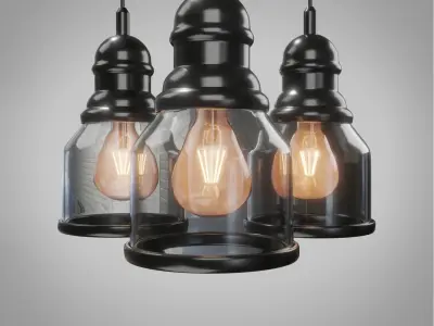 Ceiling Light 8 Low-poly 3D model