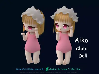 Aiko Chibi Girl Doll 3D model