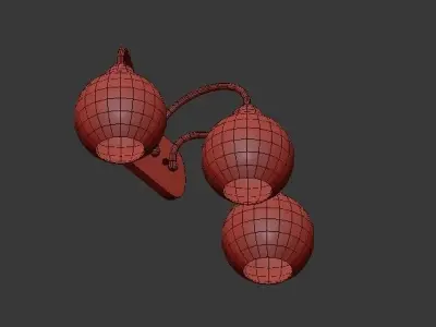 Carisa Collection 3 Light Vintage Gold Bath Light 3D model