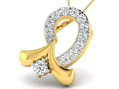 diamonds pendant 3D print model 16