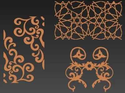 Ornaments decorative wood carvings - decorative wood carvings 3D model
