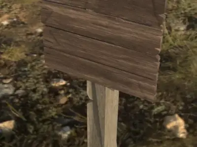 Old Road Sign - Low Poly Low-poly 3D model