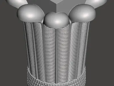 Egyptian Palm Leaf Capital - 3d model for CNC 3D model