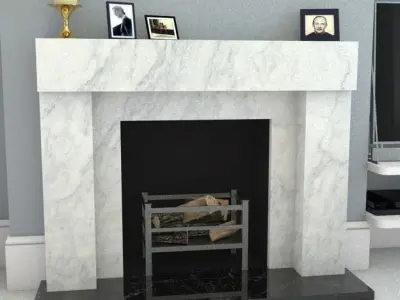 fire grate with logs  Low-poly 3D model