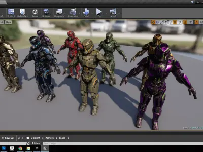 Armors Full Pack Low-poly 3D model