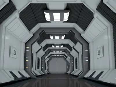 SciFi Spaceship Corridor 7 MAX 3D model