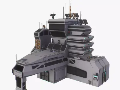 Planetary Station 01 Low-poly 3D model