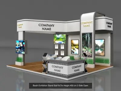5 Exhibition Stand Stall Booth 3D model Collection 3D Model Pack get