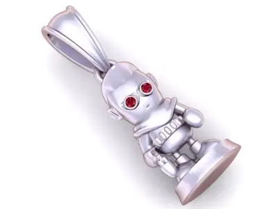 gold robot pendant  3D print model