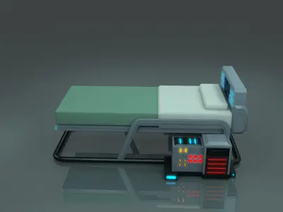Sci Fi Bed 3D model