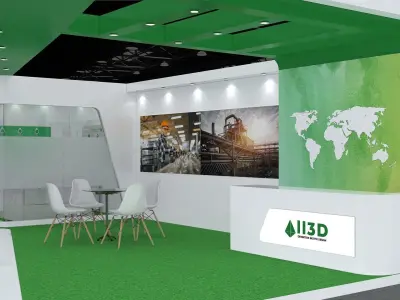 Exhibition Stand Stall Two Side Open 9X7 3D model