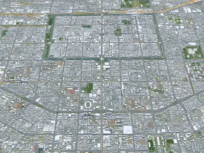 Xi An Shaanxi China 80km AI Low-poly 3D model