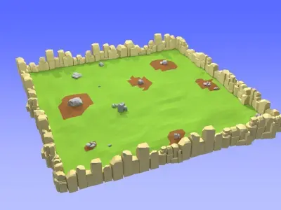 3 Stylized Game Environments Low-poly 3D model