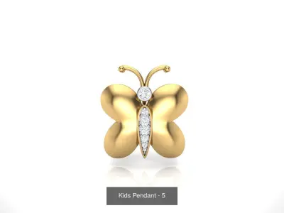 4 Butterfly Diamond Pendant Charms Pack