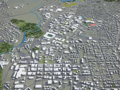 Athens - Georgia - City 3D Model Low-poly 3D model