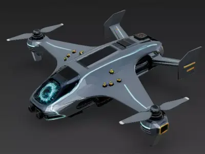 Lightweight Reconnaissance Drone Low-poly 3D model