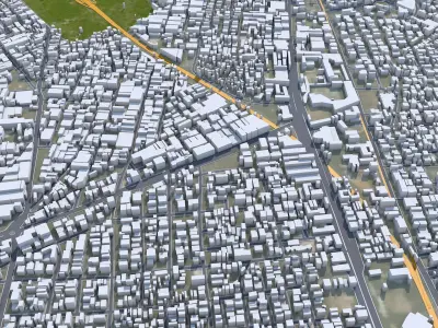 Rajkot Gujarat India 35km AI Low-poly 3D model