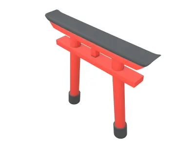 Torii v1 001 Low-poly 3D model