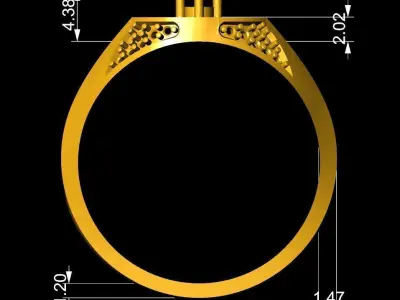 Diamond Ring for Women 3D print model 13