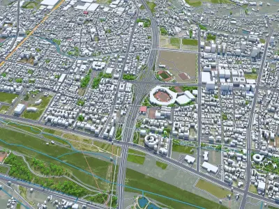 Zhubei Hsinchu County Taiwan 30km AI Low-poly 3D model