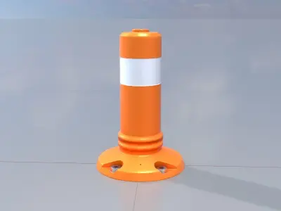 Flexible Traffic Bollard 300 Low-poly 3D model