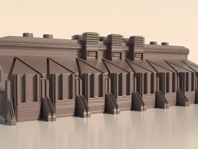 Sci-fi Factory building for 3Dprint 3D print model