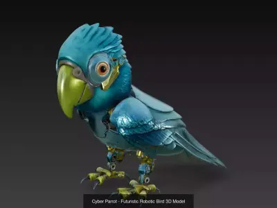 Cyber Avian Collection - Futuristic Robotic Bird Sculptures 3D Model Pack