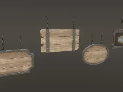Medieval Signs - Game Props Low-poly 3D model