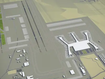 Istanbul - Airport - IST Low-poly 3D model
