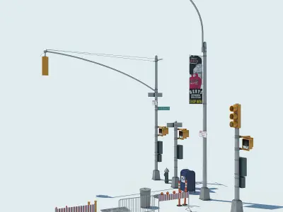 NYC Street Elements 3D model