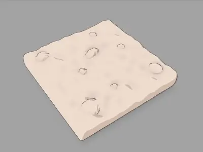2D Rocky Ground Cel Shaded Low-poly 3D model