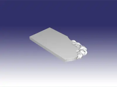 tombstone with two roses 33 3D model