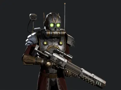 SciFi Cyborg Soldier Low-poly 3D model