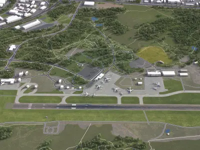 Turku - 3D Airport Low-poly 3D model