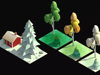 Scandinavian Low Poly Assets Pack Low-poly 3D model