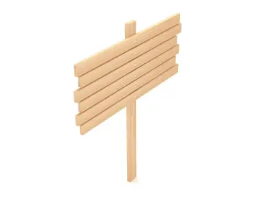 Wooden Signboard 3D model