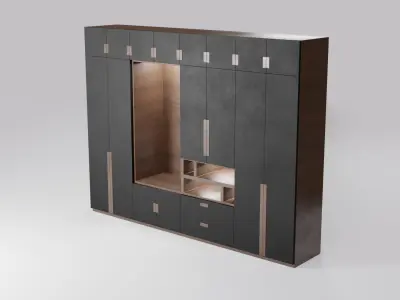 Modern closet wardrobe id10 Low-poly 3D model