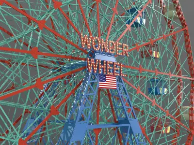 Denos Wonder Wheel Coney Island Carousel 3D model
