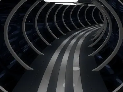 Sci Fi Tunnel 3D model 31