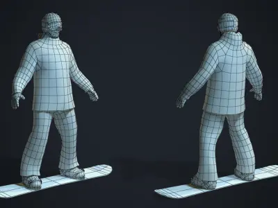  Real-Time Rigged Winter Sports Characters PBR Collection 
