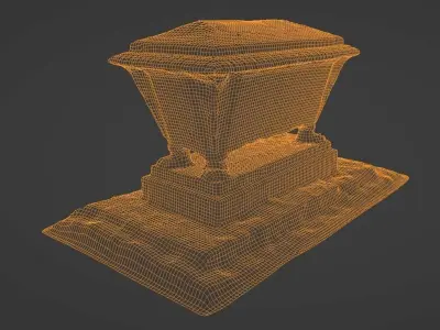 Tombstone Photo-Scanned Cemetery Graveyard Asset Low-poly 3D model
