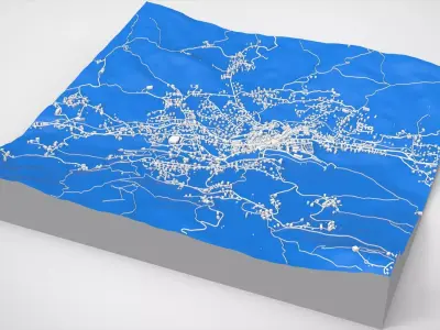 Cityscape Cortina dAmpezzo Italy 3D model