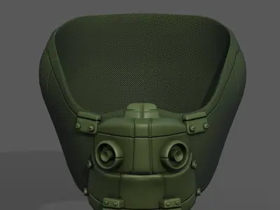 Gas mask respirator scifi futuristic 3d  Low-poly 3D model 34