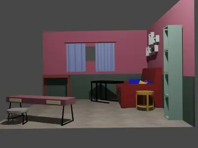 Isometric Room and Furniture Pack 17 Model Low-poly 3D model