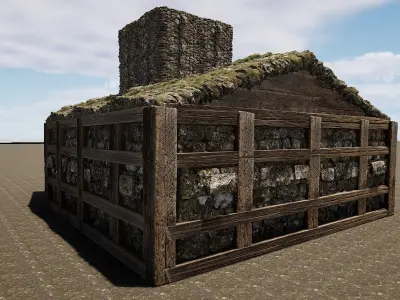 Horse Barn Exterior and Interior 3D model