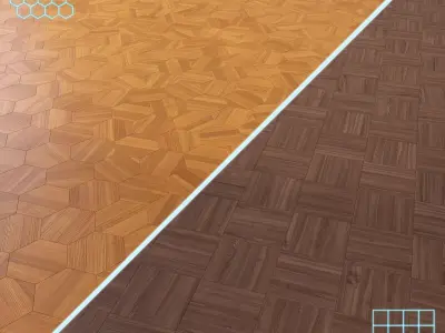 Parquet - Laminate - Wooden floor 2 in 1 Low-poly 3D model 66