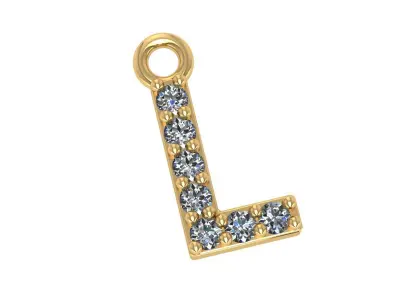 26 Alphabet pendant necklace charms 3dm models pack 3D print model